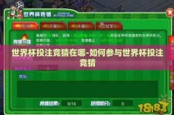 世界杯投注竞猜在哪-如何参与世界杯投注竞猜