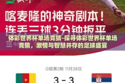 体彩世界杯单场竞猜-探寻体彩世界杯单场竞猜，激情与智慧并存的足球盛宴