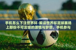 手机怎么下注世界杯-解读世界杯足球赛场上那份不可言喻的激情与梦想，手机参与下注的正确方式及风险提示