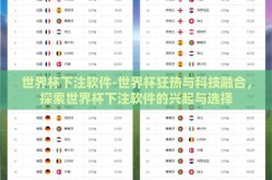 世界杯下注软件-世界杯狂热与科技融合，探索世界杯下注软件的兴起与选择