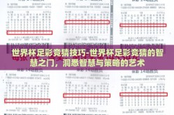 世界杯足彩竞猜技巧-世界杯足彩竞猜的智慧之门，洞悉智慧与策略的艺术