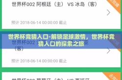 世界杯竞猜入口-解锁足球激情，世界杯竞猜入口的探索之旅
