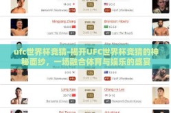 ufc世界杯竞猜-揭开UFC世界杯竞猜的神秘面纱，一场融合体育与娱乐的盛宴