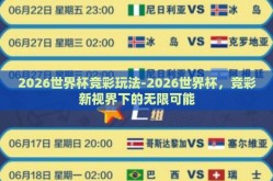 2026世界杯竞彩玩法-2026世界杯，竞彩新视界下的无限可能