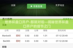 世界杯盘口开户-那就对啦—揭秘世界杯盘口开户的细节之门