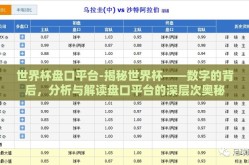 世界杯盘口平台-揭秘世界杯——数字的背后，分析与解读盘口平台的深层次奥秘