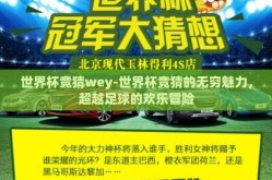 世界杯竞猜wey-世界杯竞猜的无穷魅力，超越足球的欢乐冒险