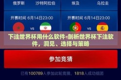 下注世界杯用什么软件-剖析世界杯下注软件，洞见、选择与策略