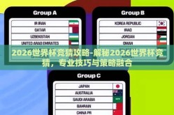 2026世界杯竞猜攻略-解秘2026世界杯竞猜，专业技巧与策略融合