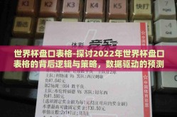 世界杯盘口表格-探讨2022年世界杯盘口表格的背后逻辑与策略，数据驱动的预测艺术