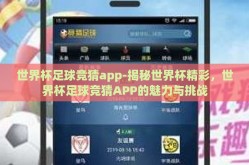 世界杯足球竞猜app-揭秘世界杯精彩，世界杯足球竞猜APP的魅力与挑战