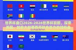世界杯盘口2026-2026世界杯前瞻，探索美国、加拿大和墨西哥联合举办的独特盘口魅力