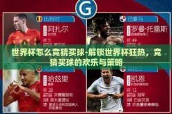 世界杯怎么竞猜买球-解锁世界杯狂热，竞猜买球的欢乐与策略