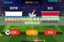 去哪里买世界杯竞猜-探索2022世界杯竞猜的新战场