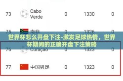 世界杯怎么开盘下注-激发足球热情，世界杯期间的正确开盘下注策略