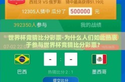 世界杯竞猜比分彩票-为什么人们如此热衷于参与世界杯竞猜比分彩票？