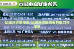 足球竞猜赛程表-足球竞猜赛程表的魅力与策略
