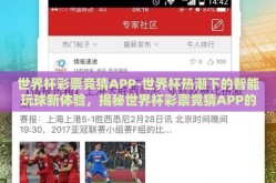 世界杯彩票竞猜APP-世界杯热潮下的智能玩球新体验，揭秘世界杯彩票竞猜APP的魅力