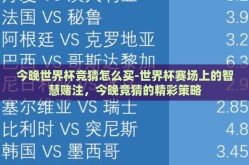 今晚世界杯竞猜怎么买-世界杯赛场上的智慧赌注，今晚竞猜的精彩策略
