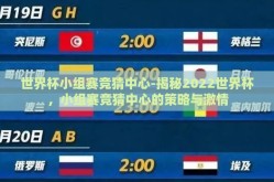 世界杯小组赛竞猜中心-揭秘2022世界杯，小组赛竞猜中心的策略与激情