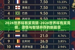 2026世界杯有奖竞猜-2026世界杯有奖竞猜，激情与智慧并存的新篇章