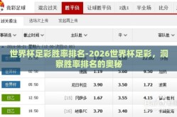 世界杯足彩胜率排名-2026世界杯足彩，洞察胜率排名的奥秘