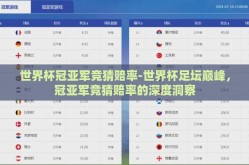 世界杯冠亚军竞猜赔率-世界杯足坛巅峰，冠亚军竞猜赔率的深度洞察