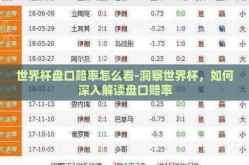 世界杯盘口赔率怎么看-洞察世界杯，如何深入解读盘口赔率