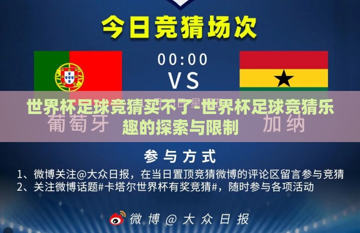 世界杯足球竞猜买不了-世界杯足球竞猜乐趣的探索与限制 世界杯足球竞猜买不了-世界杯足球竞猜乐趣的探索与限制