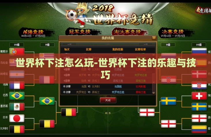 世界杯下注怎么玩-世界杯下注的乐趣与技巧 世界杯下注怎么玩-世界杯下注的乐趣与技巧