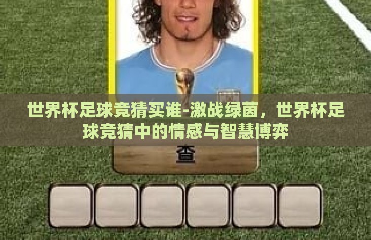 世界杯足球竞猜买谁-激战绿茵，世界杯足球竞猜中的情感与智慧博弈
