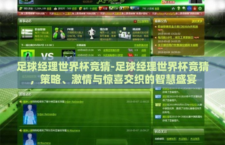 足球经理世界杯竞猜-足球经理世界杯竞猜，策略、激情与惊喜交织的智慧盛宴