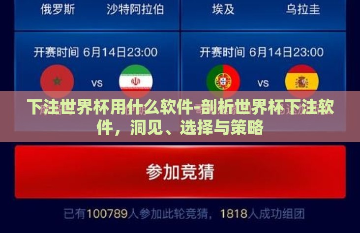 下注世界杯用什么软件-剖析世界杯下注软件,洞见、选择与策略 下注世界杯用什么软件-剖析世界杯下注软件,洞见、选择与策略