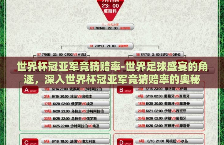 世界杯冠亚军竞猜赔率-世界足球盛宴的角逐，深入世界杯冠亚军竞猜赔率的奥秘