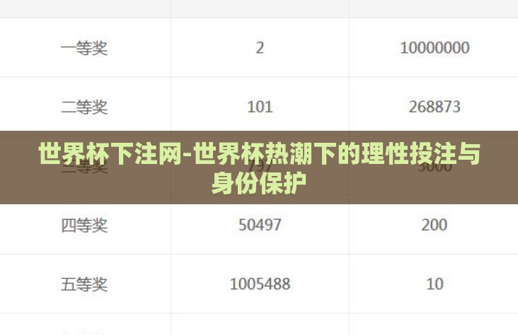 世界杯下注网-世界杯热潮下的理性投注与身份保护