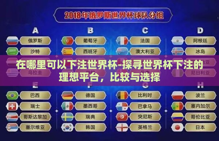 在哪里可以下注世界杯-探寻世界杯下注的理想平台，比较与选择