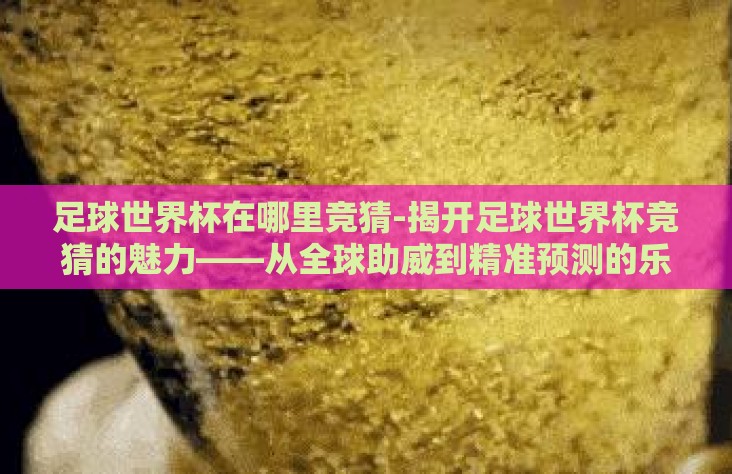 足球世界杯在哪里竞猜-揭开足球世界杯竞猜的魅力——从全球助威到精准预测的乐趣