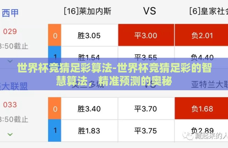 世界杯竞猜足彩算法-世界杯竞猜足彩的智慧算法，精准预测的奥秘
