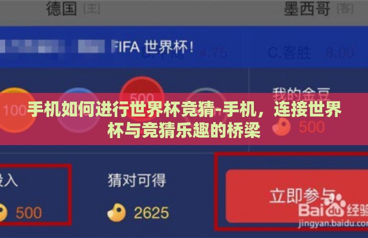手机如何进行世界杯竞猜-手机，连接世界杯与竞猜乐趣的桥梁