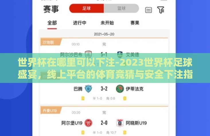 世界杯在哪里可以下注-2023世界杯足球盛宴，线上平台的体育竞猜与安全下注指南
