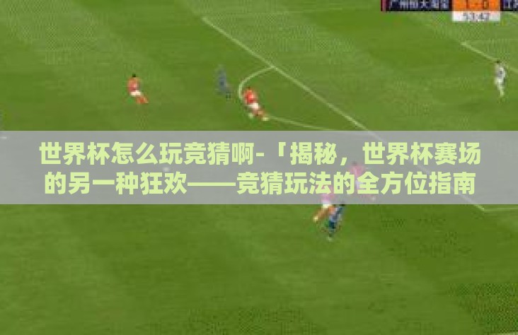 世界杯怎么玩竞猜啊-「揭秘，世界杯赛场的另一种狂欢——竞猜玩法的全方位指南」