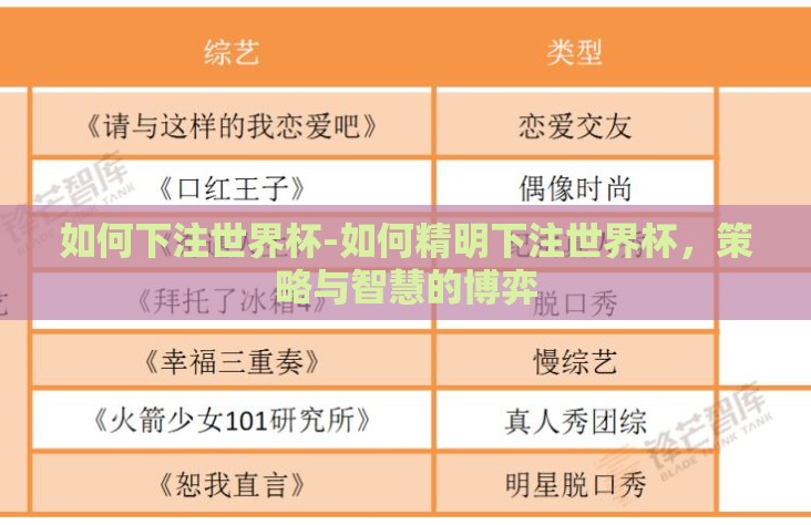 如何下注世界杯-如何精明下注世界杯，策略与智慧的博弈