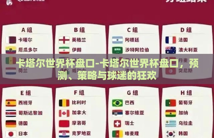 卡塔尔世界杯盘口-卡塔尔世界杯盘口，预测、策略与球迷的狂欢