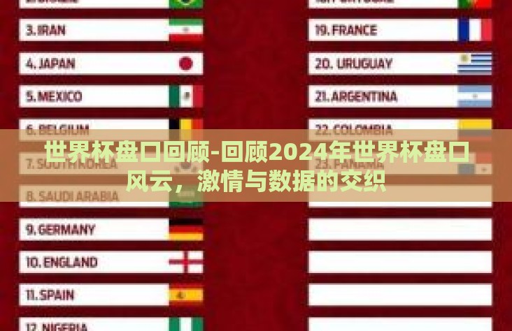 世界杯盘口回顾-回顾2024年世界杯盘口风云,激情与数据的交织 世界杯盘口回顾-回顾2024年世界杯盘口风云,激情与数据的交织