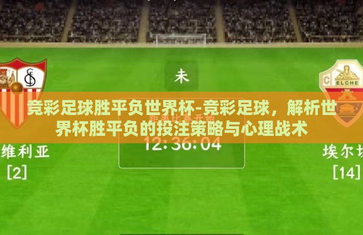 竞彩足球胜平负世界杯-竞彩足球，解析世界杯胜平负的投注策略与心理战术