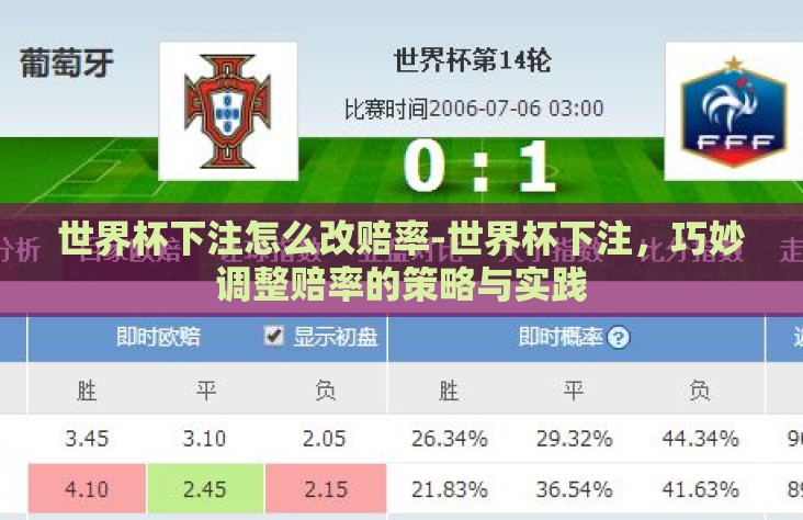 世界杯下注怎么改赔率-世界杯下注，巧妙调整赔率的策略与实践